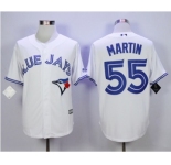 Men Toronto Blue Jays #55 Russell Martin White 2016 Official Cool Base Jersey