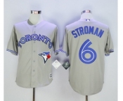 Men Toronto Blue Jays #6 Marcus Stroman Gray 2016 Official Cool Base Jersey