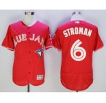 Men Toronto Blue Jays #6 Marcus Stroman Majestic Red Flexbase Authentic Collection Player Jersey