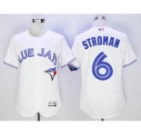 Men Toronto Blue Jays #6 Marcus Stroman Majestic White Flexbase Authentic Collection Player Jersey