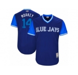 Men's 2017 Little League World Series Blue Jays #14 Justin Smoak Moakey Royal Jersey