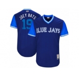 Men's 2017 Little League World Series Blue Jays #19 Jose Bautista Joey Bats Royal Jersey