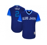 Men's 2017 Little League World Series Blue Jays #2 Troy Tulowitzki Tulo Royal Jersey