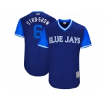Men's 2017 Little League World Series Blue Jays #6 Marcus Stroman Stro-Show Royal Jersey