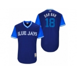 Men's 2017 Little League World Series Blue Jays Darwin Barney #18 Dar Bar Royal Jersey