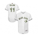 Men's Majestic Toronto Blue Jays #11 Kevin Pillar Authentic White 2016 Memorial Day Fashion Flex Base MLB Jersey