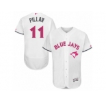 Men's Majestic Toronto Blue Jays #11 Kevin Pillar Authentic White 2016 Mother's Day Fashion Flex Base MLB Jersey