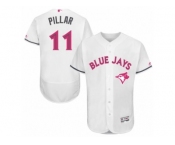 Men's Majestic Toronto Blue Jays #11 Kevin Pillar Authentic White 2016 Mother's Day Fashion Flex Base MLB Jersey