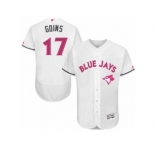 Men's Majestic Toronto Blue Jays #17 Ryan Goins Authentic White 2016 Mother's Day Fashion Flex Base MLB Jersey