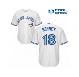Men's Majestic Toronto Blue Jays #18 Darwin Barney Authentic White Home MLB Jersey