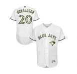 Men's Majestic Toronto Blue Jays #20 Josh Donaldson Authentic White 2016 Memorial Day Fashion Flex Base MLB Jersey