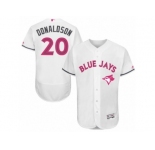 Men's Majestic Toronto Blue Jays #20 Josh Donaldson Authentic White 2016 Mother's Day Fashion Flex Base MLB Jersey