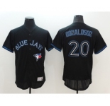 Men's Majestic Toronto Blue Jays #20 Josh Donaldson Lights Out Black Flexbase Authentic Collection MLB Jersey