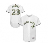 Men's Majestic Toronto Blue Jays #23 Dalton Pompey Authentic White 2016 Memorial Day Fashion Flex Base MLB Jersey