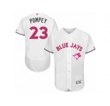 Men's Majestic Toronto Blue Jays #23 Dalton Pompey Authentic White 2016 Mother's Day Fashion Flex Base MLB Jersey