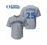 Men's Majestic Toronto Blue Jays #25 Marco Estrada Authentic Grey Road MLB Jersey