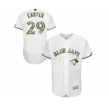Men's Majestic Toronto Blue Jays #29 Joe Carter Authentic White 2016 Memorial Day Fashion Flex Base MLB Jersey