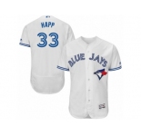 Men's Majestic Toronto Blue Jays #33 J.A. Happ White Flexbase Authentic Collection MLB Jersey