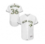 Men's Majestic Toronto Blue Jays #36 Drew Hutchison Authentic White 2016 Memorial Day Fashion Flex Base MLB Jersey
