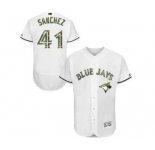 Men's Majestic Toronto Blue Jays #41 Aaron Sanchez Authentic White 2016 Memorial Day Fashion Flex Base MLB Jersey
