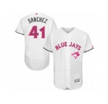 Men's Majestic Toronto Blue Jays #41 Aaron Sanchez Authentic White 2016 Mother's Day Fashion Flex Base MLB Jersey