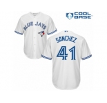Men's Majestic Toronto Blue Jays #41 Aaron Sanchez Replica White Home MLB Jersey