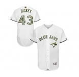 Men's Majestic Toronto Blue Jays #43 R.A. Dickey Authentic White 2016 Memorial Day Fashion Flex Base MLB Jersey