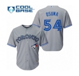 Men's Majestic Toronto Blue Jays #54 Roberto Osuna Authentic Grey Road MLB Jersey