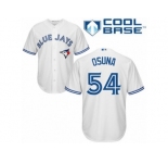 Men's Majestic Toronto Blue Jays #54 Roberto Osuna Authentic White Home MLB Jersey