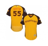 Men's Majestic Toronto Blue Jays #55 Russell Martin Yellow 2016 All-Star American League BP Authentic Collection Flex Base MLB Jersey