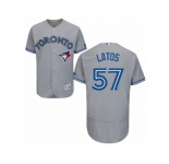 Men's Majestic Toronto Blue Jays #57 Mat Latos Grey Flexbase Authentic Collection MLB Jersey