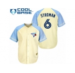 Men's Majestic Toronto Blue Jays #6 Marcus Stroman Authentic Cream Exclusive Vintage Cool Base MLB Jersey