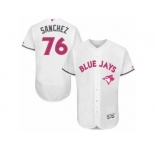 Men's Majestic Toronto Blue Jays #76 Tony Sanchez Authentic White 2016 Mother's Day Fashion Flex Base MLB Jersey