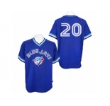 Men's Mitchell and Ness Toronto Blue Jays #20 Josh Donaldson Replica Blue Throwback MLB Jersey