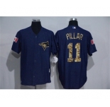 Men's Toronto Blue Jays #11 Kevin Pillar Blue Camo New Cool Base Jerseys