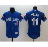 Men's Toronto Blue Jays #11 Kevin Pillar Majestic Blue Fashion Stars & Stripes Flex Base Player Jersey