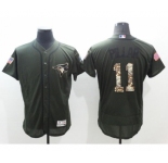 Men's Toronto Blue Jays #11 Kevin Pillar Majestic Green Salute to Service Flexbase Authentic Collection Jersey