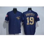 Men's Toronto Blue Jays #19 Jose Bautista Blue Camo New Cool Base Jerseys