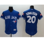 Men's Toronto Blue Jays #20 Josh Donaldson Majestic Blue Fashion Stars & Stripes Flex Base Player Jersey