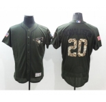 Men's Toronto Blue Jays #20 Josh Donaldson Majestic Green Salute to Service Flexbase Authentic Collection Jersey