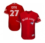 Men's Toronto Blue Jays #27 Vladimir Guerrero Jr. Scarlet Alternate Flex Base Authentic Collection Alternate Baseball Jersey