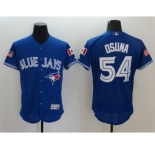 Men's Toronto Blue Jays #54 Roberto Osuna Majestic Blue Fashion Stars & Stripes Flex Base Player Jersey