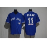 Toronto Blue Jays #11 Kevin Pillar Blue Team Logo Print Cool Base Stitched Baseball Jersey