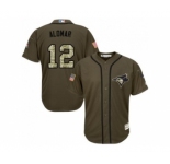 Toronto Blue Jays #12 Roberto Alomar Green Salute to Service Stitched Baseball Jersey