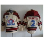 Toronto Blue Jays #2 Troy Tulowitzki Cream Sawyer Hooded Sweatshirt MLB Hoodie