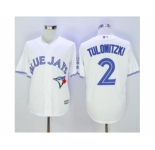 Toronto Blue Jays #2 Troy Tulowitzki White New Cool Base 40th Anniversary Stitched Baseball Jersey