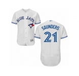 Toronto Blue Jays #21 Michael Saunders White Flexbase Authentic Collection MLB Jersey
