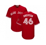 Toronto Blue Jays #46 Brett Anderson Replica Scarlet Alternate Cool Base MLB Jersey