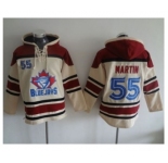 Toronto Blue Jays #55 Russell Martin Cream Sawyer Hooded Sweatshirt MLB Hoodie