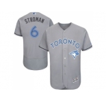 Toronto Blue Jays #6 Marcus Stroman Grey Flexbase Authentic Collection 2016 Father's Day Stitched Baseball Jersey